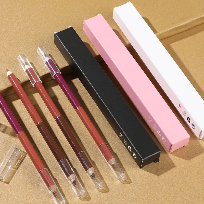 ロゴなし リップ ライナー ボックス ブラウン リップ ライナー ペンシル ベンダー ビーガン クリーミー リップ ライナー